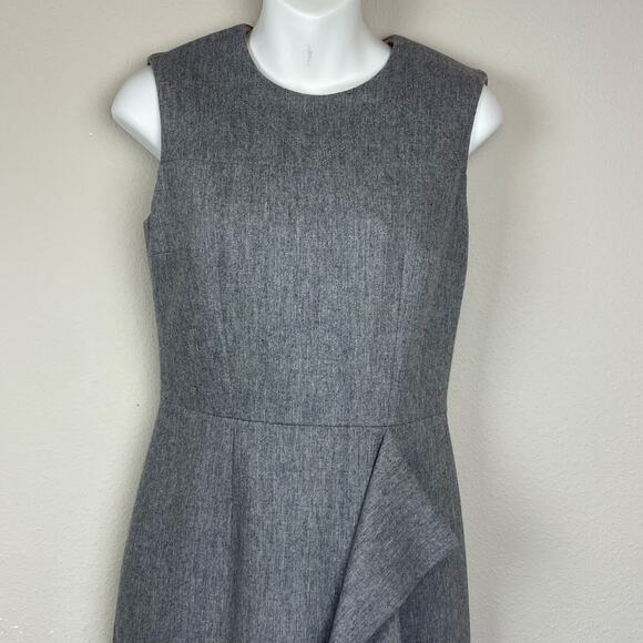Paule KA Wool Blend Shift Dress Size 36 Sleeveless Waterfall Ruffle Classic - Picture 2 of 8